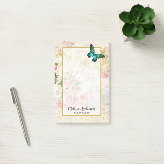 Emerald Green Butterfly op Chic  Collage Post-it® Notes (Kantoor)