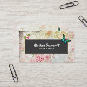 Emerald Green Butterfly op Chic  Collage Visitekaartje