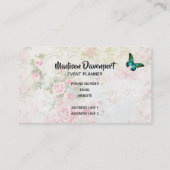 Emerald Green Butterfly op Chic  Collage Visitekaartje (Achterkant)