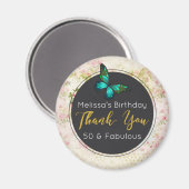 Emerald Green Butterfly op collage Bedankt Magneet (Voorkant / Achterkant)