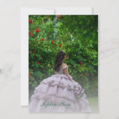 Emerald Green Butterfly Quinceañera Photo Invite Kaart (Achterkant)