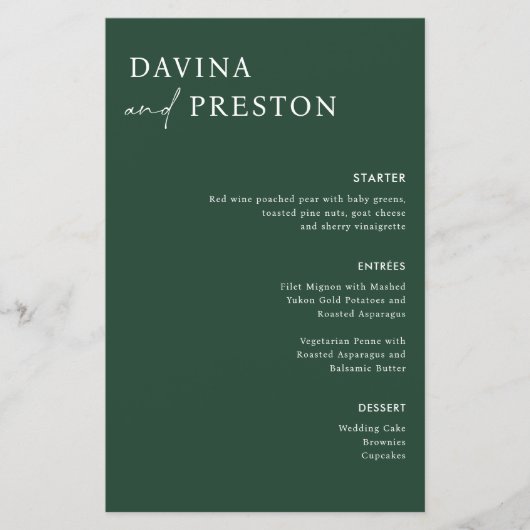 Emerald Green Calligraphy Script Modern WEDDING (Voorkant)