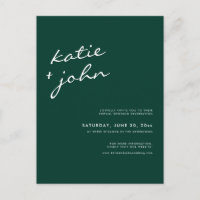 Emerald Green Calligraphy Virtual Wedding