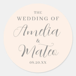 Emerald Green Calligraphy Wedding Envelope Seal Ronde Sticker