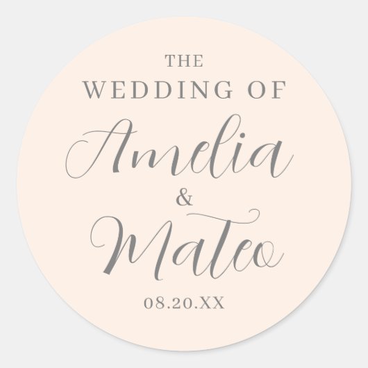 Emerald Green Calligraphy Wedding Envelope Seal Ronde Sticker (Voorkant)