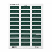 Emerald Green Calligraphy Wedding Return Address Etiket (Full Sheet)