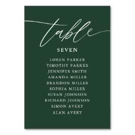 Emerald Green Calligraphy Wedding Seating Chart Kaart