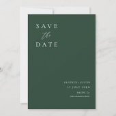 Emerald Green Calligraphy Wedding Simple Save The Date (Voorkant)