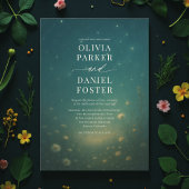 Emerald Green Celestial Meadow Wedding Kaart