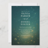 Emerald Green Celestial Meadow Wedding Kaart (Voorkant)