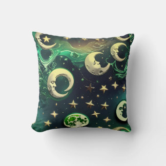 Emerald Green Celestial Moon Pillow Kussen