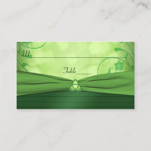 Emerald Green Celtic Love Knot Place Card Plaatskaartje (Voorkant)