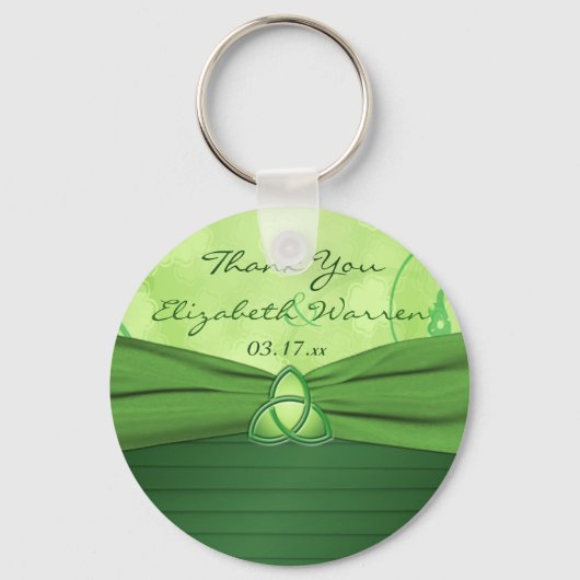 Emerald Green Celtic Love Knot Wedding Favor Sleutelhanger (Voorkant)