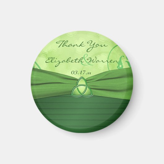 Emerald Green Celtic Loveknot Wedding Favor Magnet (Voorkant)