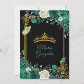 Emerald Green Charra Quinceanera Uitnodiging (Achterkant)