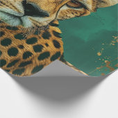 Emerald Green Cheetah Maximalistisch Decor Cadeaupapier (Hoek)