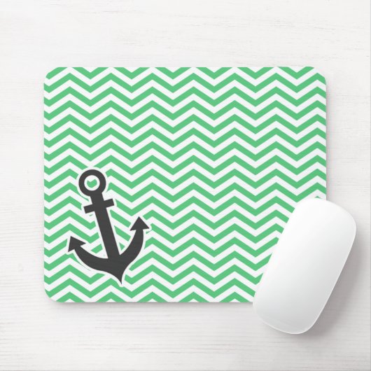 Emerald Green Chevron; Anker Muismat (Met muis)