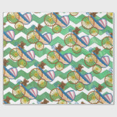 Emerald Green Chevron Baby shower Cadeaupapier (Vlak)