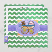 Emerald Green Chevron Baby shower Kaart (Voorkant / Achterkant)