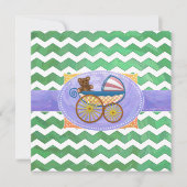 Emerald Green Chevron Baby shower Kaart (Voorkant)