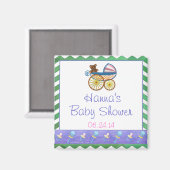 Emerald Green Chevron Baby shower Magneet (Voorkant / Achterkant)