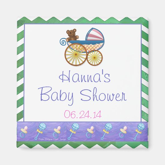 Emerald Green Chevron Baby shower Magneet (Voorkant)