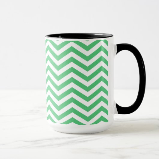 Emerald Green Chevron Chalkboard Mok (Rechts)