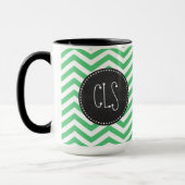 Emerald Green Chevron Chalkboard Mok (Links)