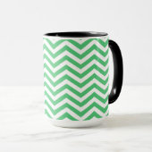 Emerald Green Chevron Chalkboard Mok (Voorkant rechts)