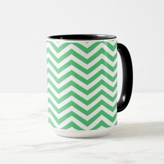 Emerald Green Chevron Chalkboard Mok (Voorkant rechts)