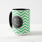 Emerald Green Chevron Chalkboard Mok (Voorkant links)