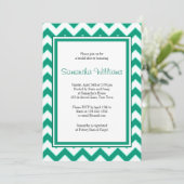 Emerald Green Chevron Pattern Vrijgezellenfeest Kaart (Staand voorkant)