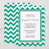 Emerald Green Chevron Pattern Vrijgezellenfeest Kaart (Voorkant / Achterkant)