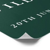 Emerald Green Chinoiserie bruiloft welkom teken Poster (Hoek)