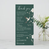 Emerald Green Chinoiserie Wedding Dank u kaart (Staand voorkant)