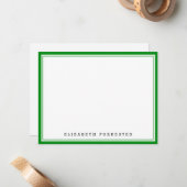 Emerald Green Classic Double Border Correspondenti Notitiekaartje (Voorkant / Achterkant in situ)