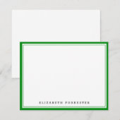 Emerald Green Classic Double Border Correspondenti Notitiekaartje (Voorkant / Achterkant)
