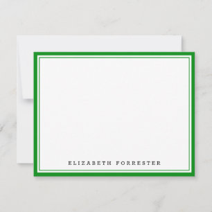 Emerald Green Classic Double Border Correspondenti Notitiekaartje