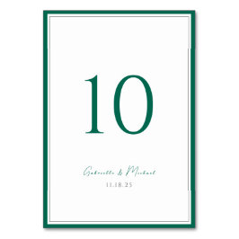 Emerald Green Classic Trouwtafel Nummer Kaart