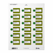 Emerald Green Clover Ribbon door Kenneth Yoncich Etiket (Full Sheet)