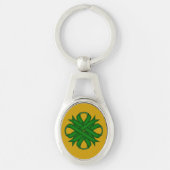Emerald Green Clover Ribbon door Kenneth Yoncich Sleutelhanger (Voorkant)