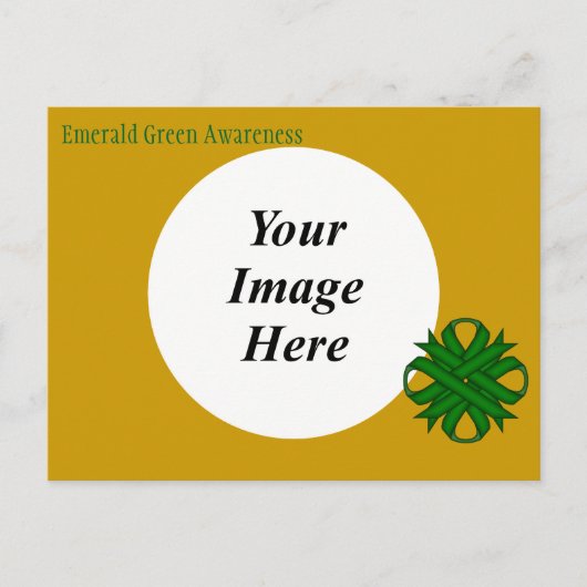 Emerald Green Clover Ribbon Sjabloon van K Yoncich Briefkaart (Voorkant)
