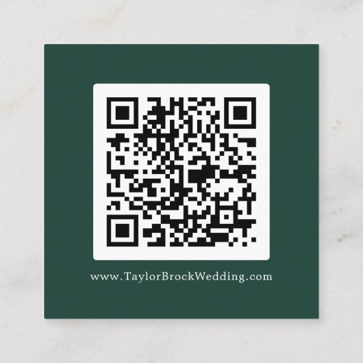 Emerald Green Coördinaat QR Code Details Informatiekaartje (Achterkant)