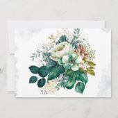 Emerald Green Cream Florals Bedankt voor je kaarte Kaart (Achterkant)