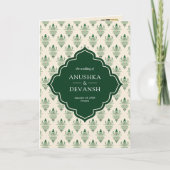 Emerald Green Cream Ikat Alles in een Indiase brui (Voorkant)