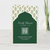 Emerald Green Cream Ikat Alles in een Indiase brui (Achterkant)