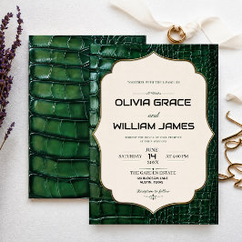 Emerald Green Crocodile Skin Luxury Gold Kaart