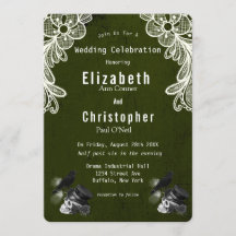 Emerald Green Crow Skull Rozen Gothic Wedding