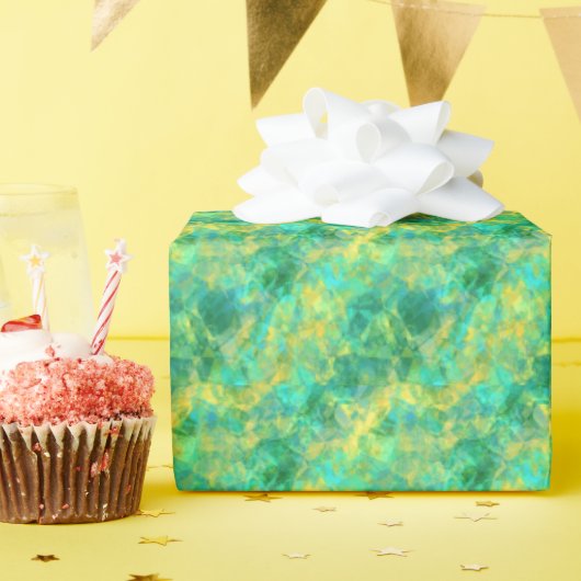 Emerald Green Crumpled Texture Cadeaupapier (Verjaardagsfeest)