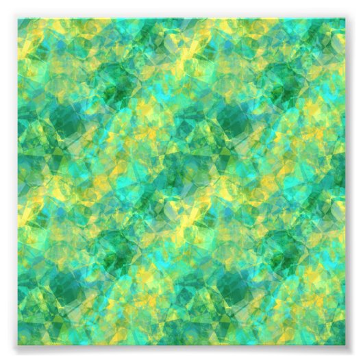 Emerald Green Crumpled Texture Foto Afdruk (Voorkant)